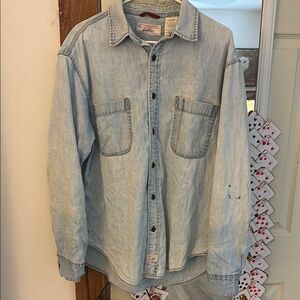 Light Blue Denim Button-Up Shirt